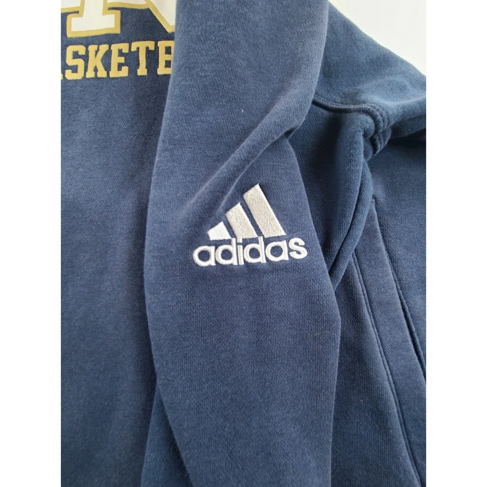 Notre Dame Fighting Irish Hoodie Mens Medium Navy Blue Adidas Basketball NCAA